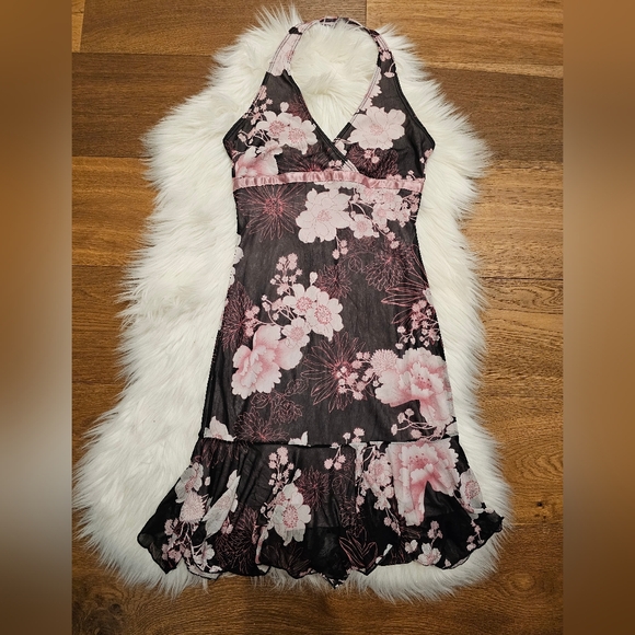 Vintage Floral Halter Dress - Picture 1 of 9